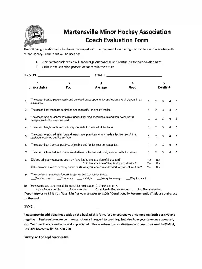 hockey tryout evaluation sheet Preview on Page 1