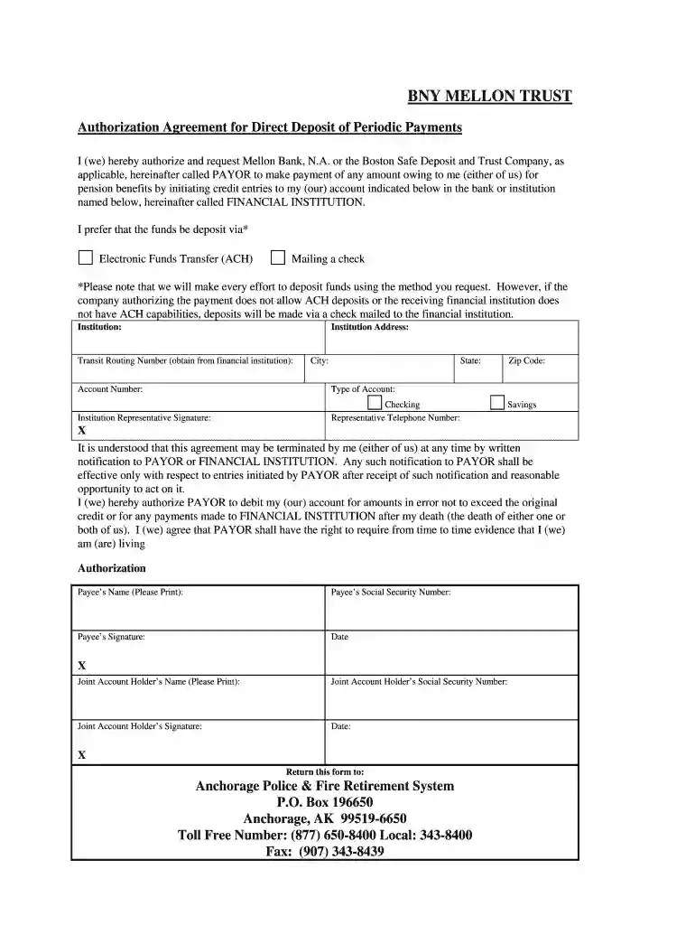 bank authorization form Preview on Page 1