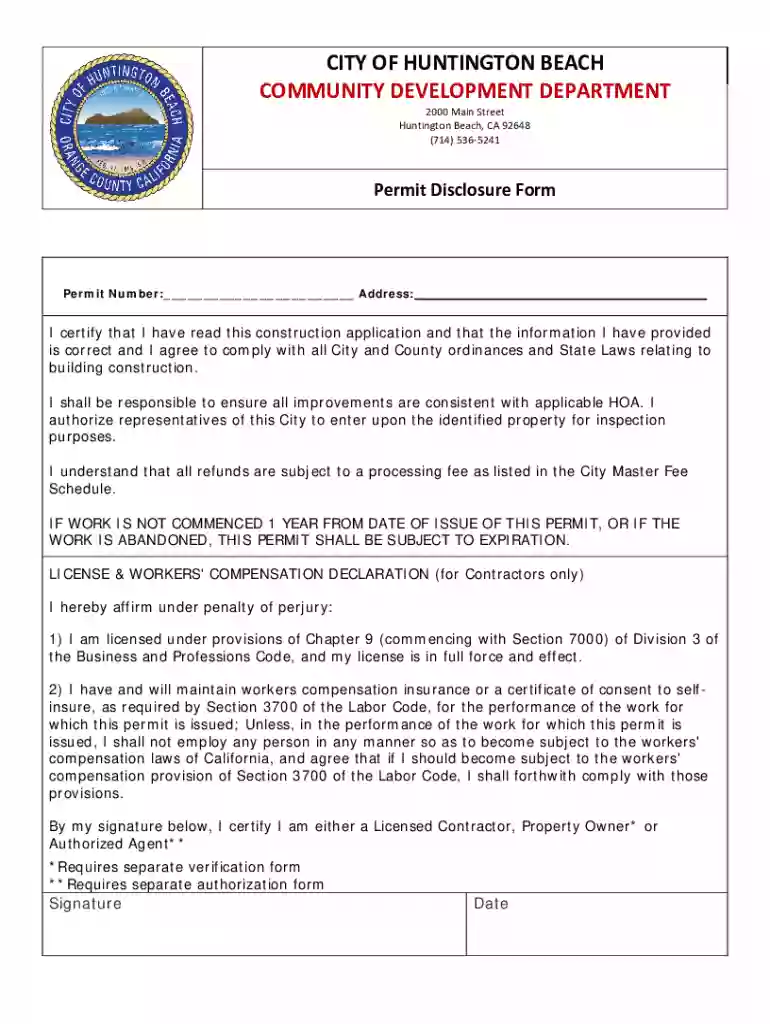 permit disclosure form Preview on Page 1