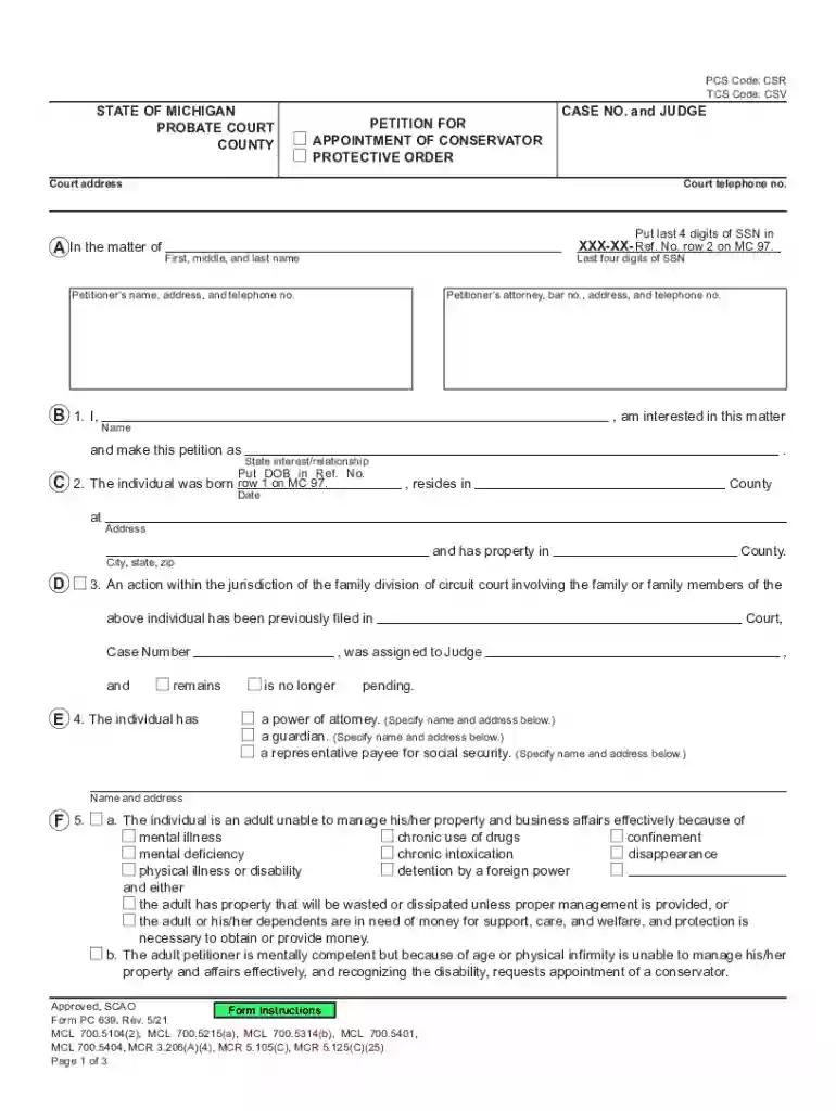 STATE OF MICHIGAN FILE NO PROBATE COURT ORDER APPOINTING Preview on Page 1