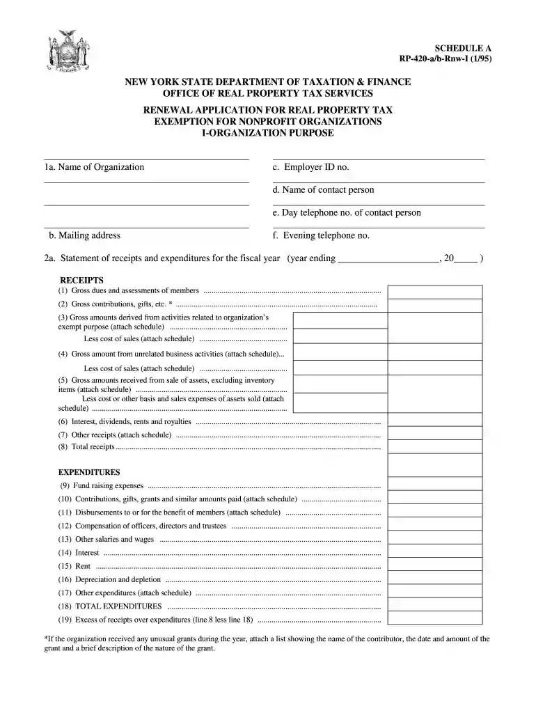 schedule a rp 420 ab rnw i 1995 form Preview on Page 1