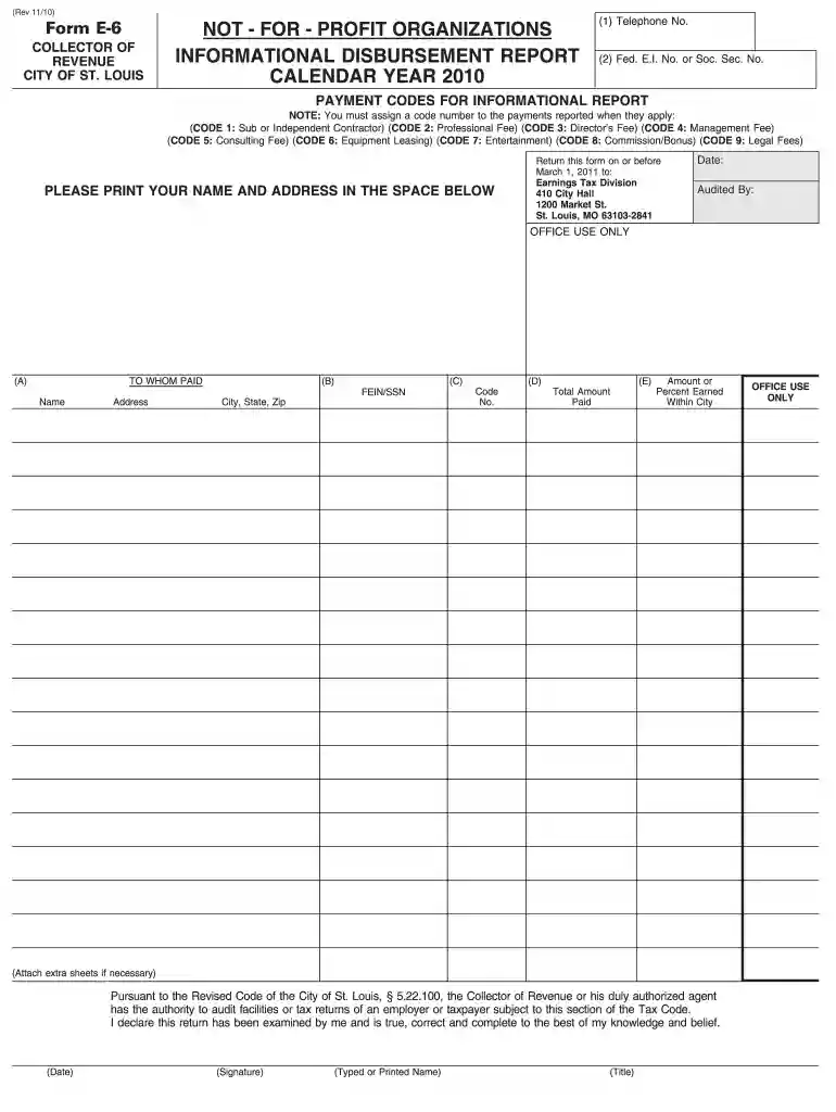 form e6 city st louis 2010 Preview on Page 1