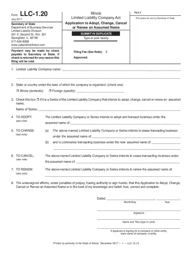assumed name certificate illinois Preview on Page 1