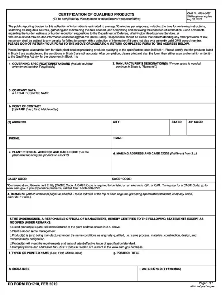 2019 defense form 1718 qualified dochub Preview on Page 1