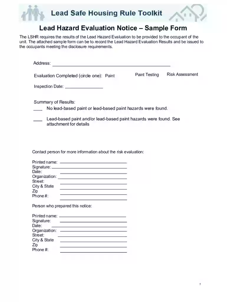 lead hazard evaluation Preview on Page 1