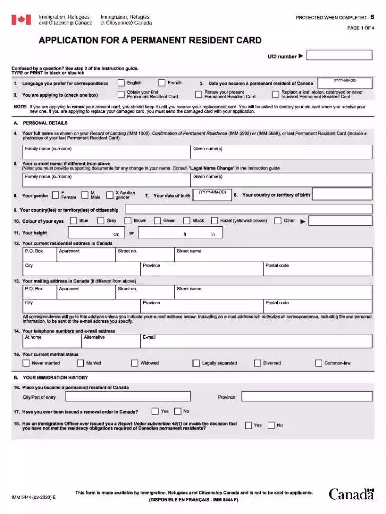 imm 5444 form 2024 Preview on Page 1