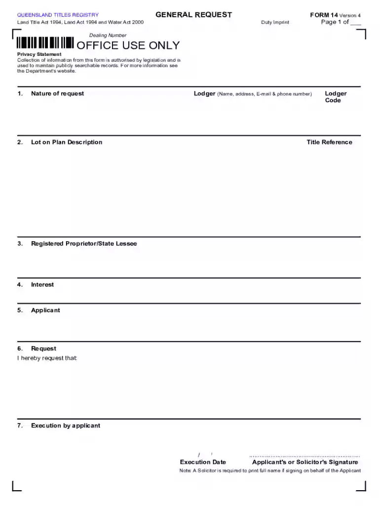form 14 general request Preview on Page 1
