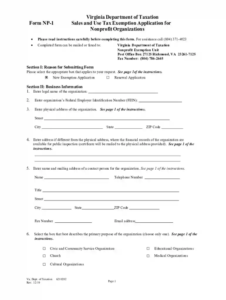 va tax exemption form Preview on Page 1