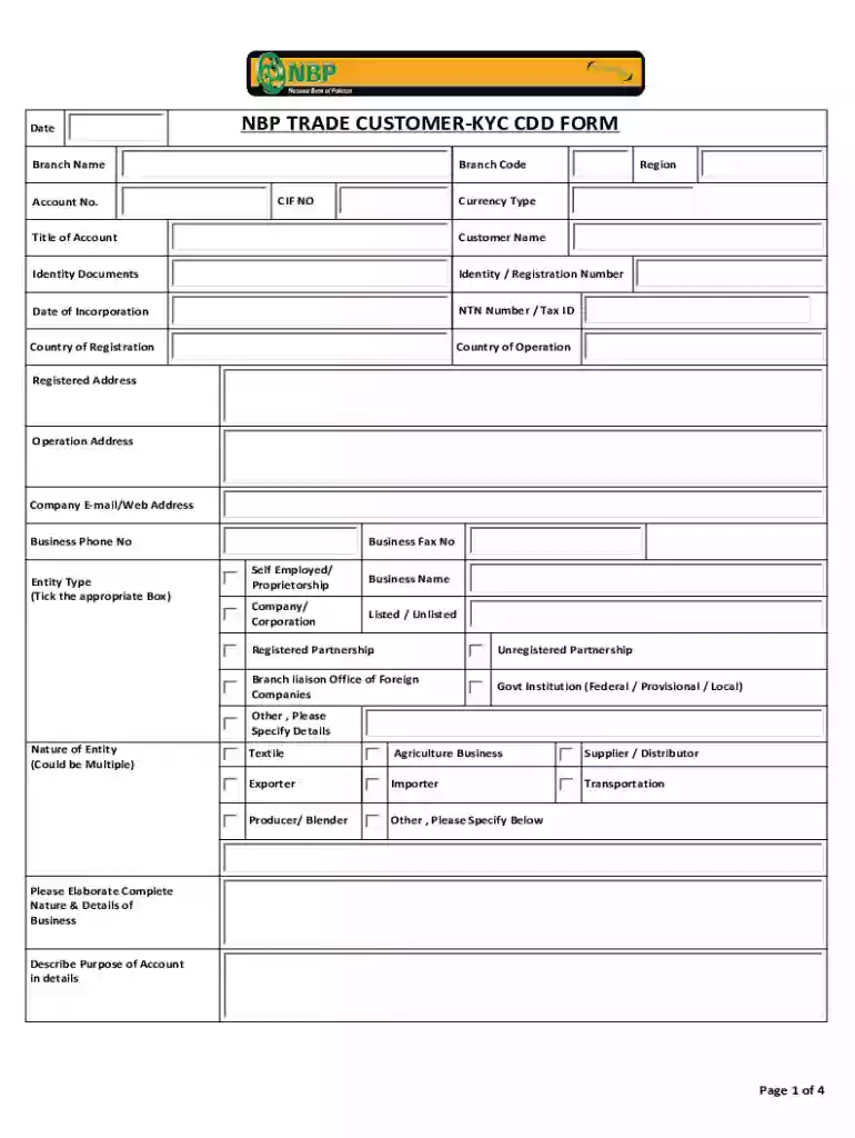 trade kyc form Preview on Page 1
