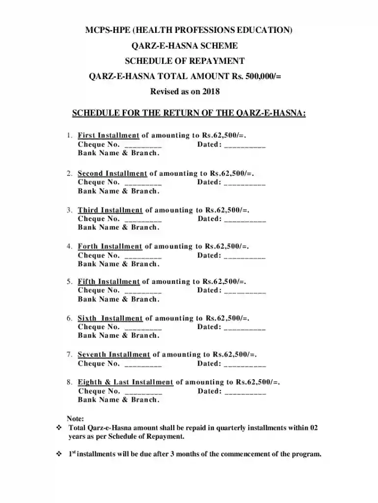 MCPS-HPE (HEALTH PROFESSIONS EDUCATION) QARZ-E-HASNA Preview on Page 1