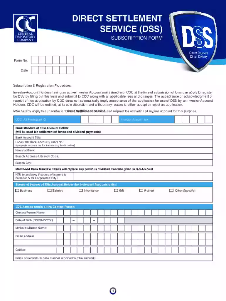 Fillable Online DSS Final Form Fax Email Print - DocHub Preview on Page 1