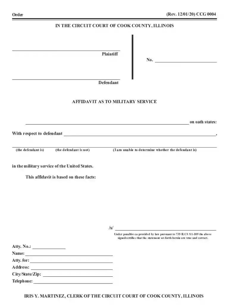 illinois affidavit military service Preview on Page 1