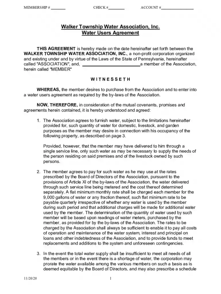 2020 BLANK Membership Application Preview on Page 1
