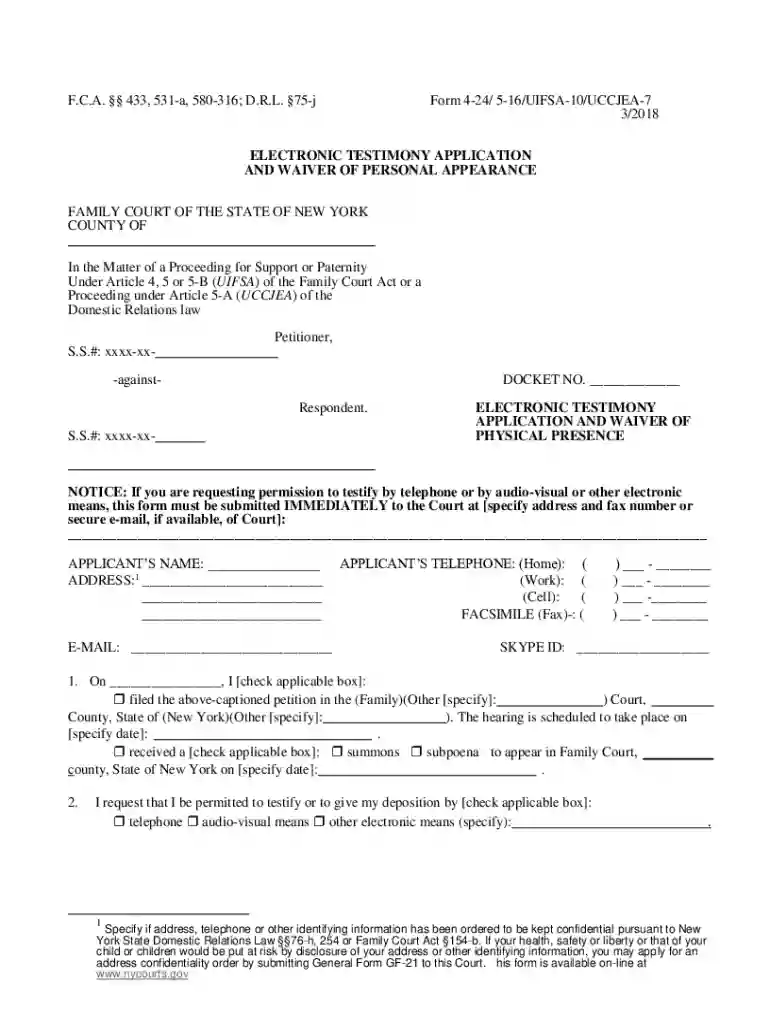 electronic testimony application Preview on Page 1