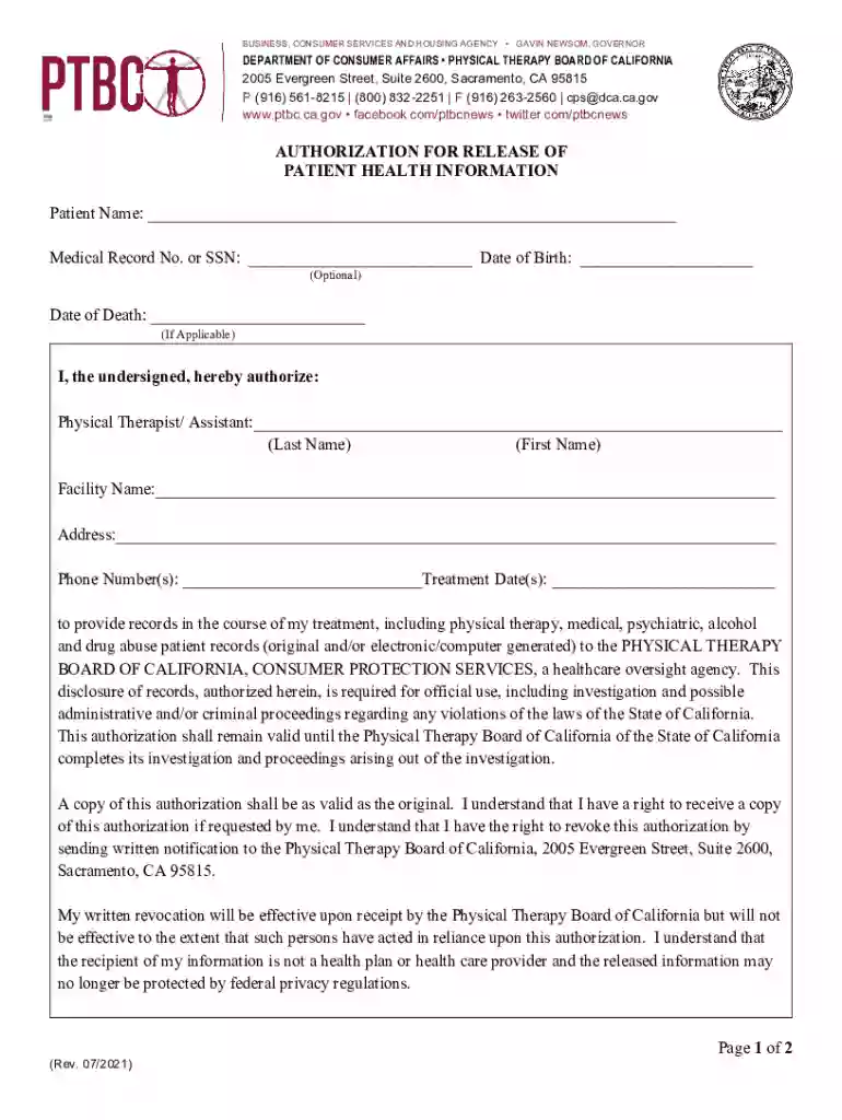 authorization release patient information form Preview on Page 1