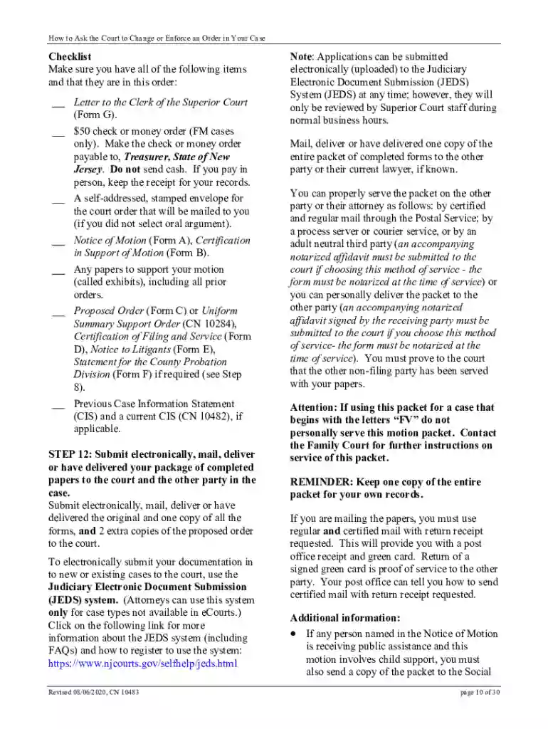 child custody application form nj Preview on Page 1