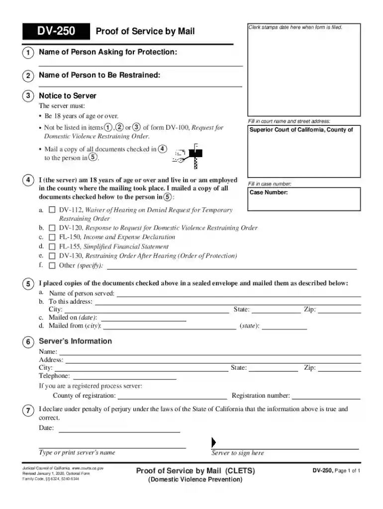 form dv 250 Preview on Page 1