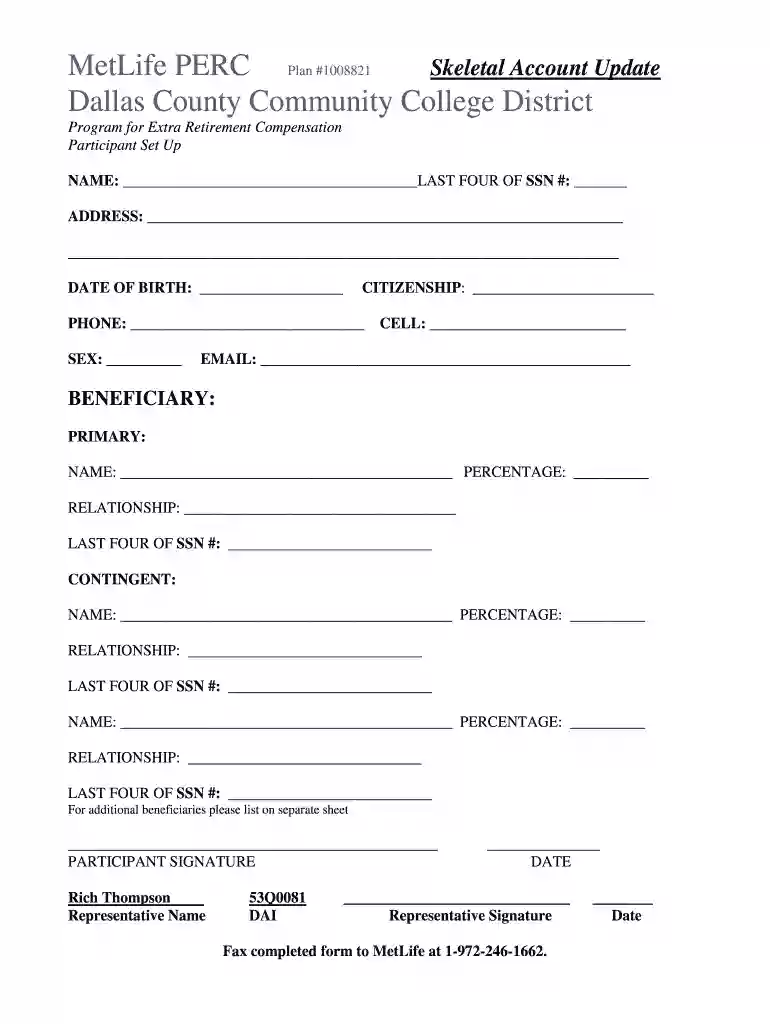 MetLife PERC Plan 1008795 - Dallas County Community College bb - dcccd Preview on Page 1
