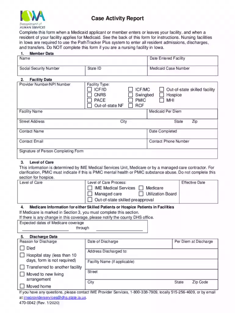 iowa case activity report Preview on Page 1
