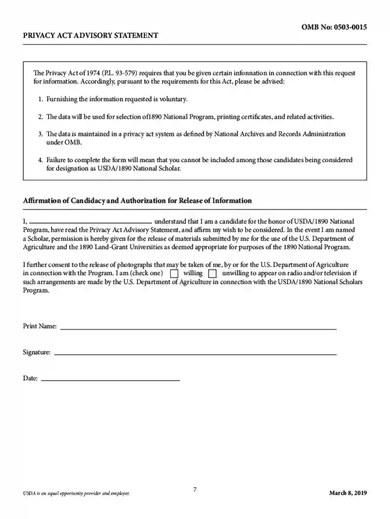 usda 1890 national scholars program Preview on Page 1