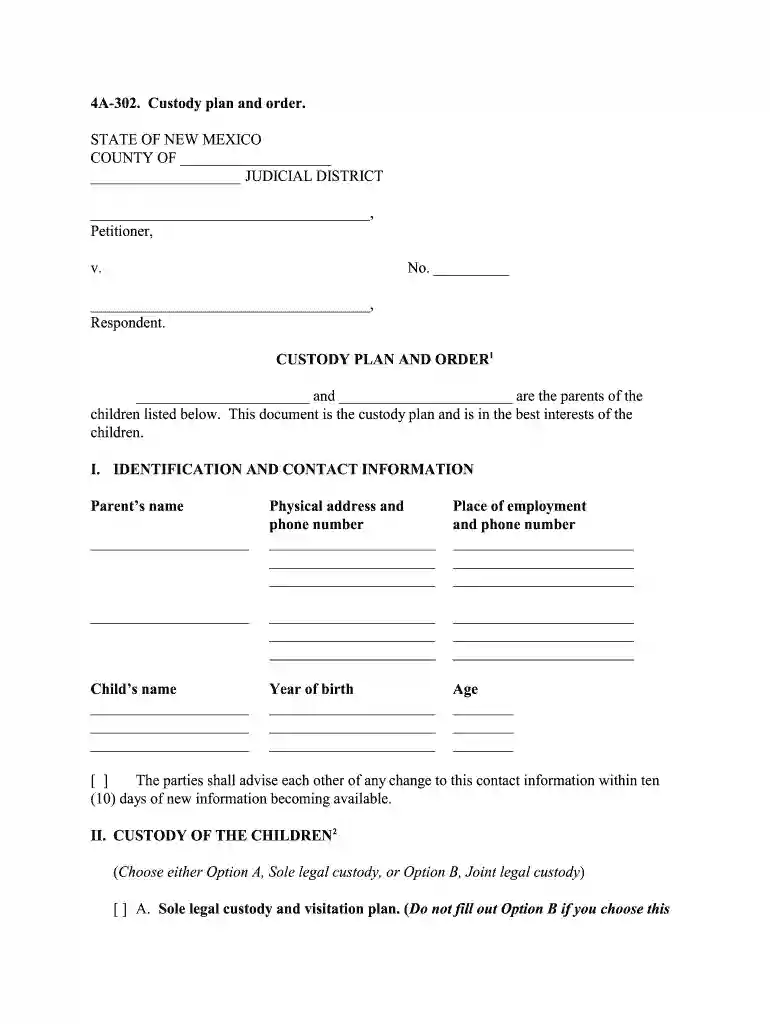 nm family court forms Preview on Page 1