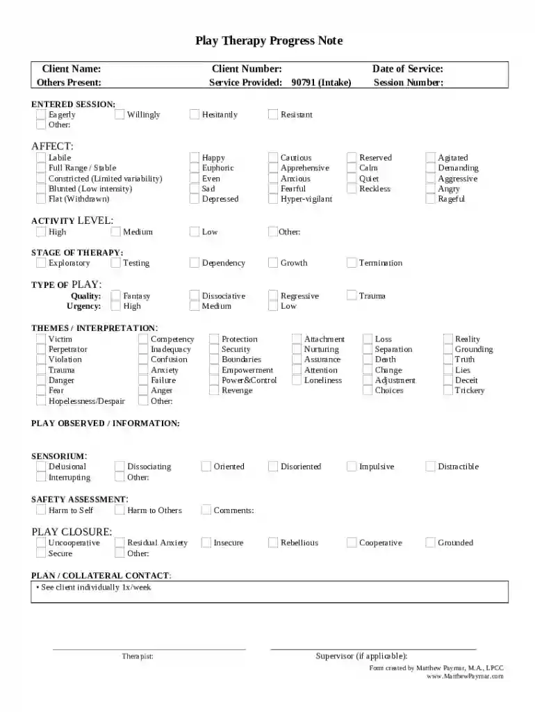 play therapy notes examples Preview on Page 1