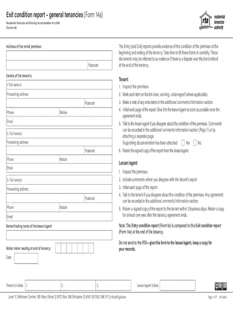 exit condition report Preview on Page 1