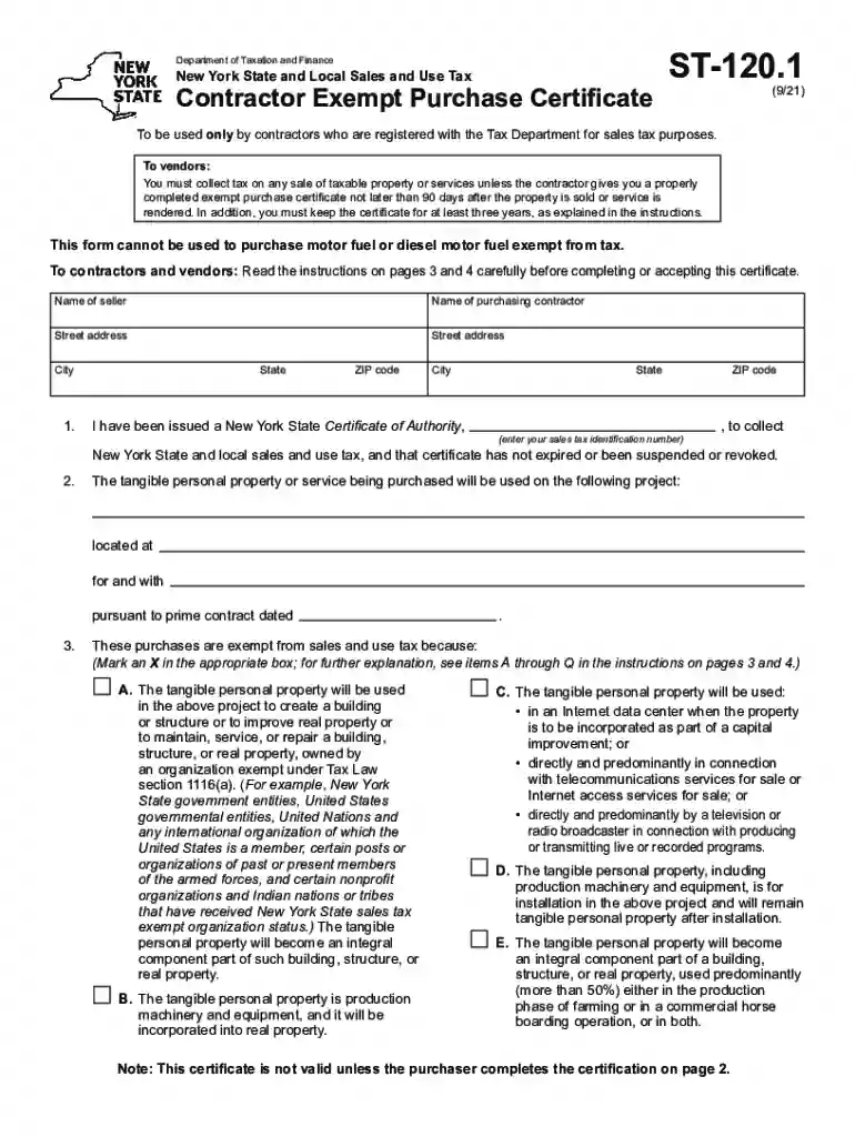 tax exempt form ny Preview on Page 1