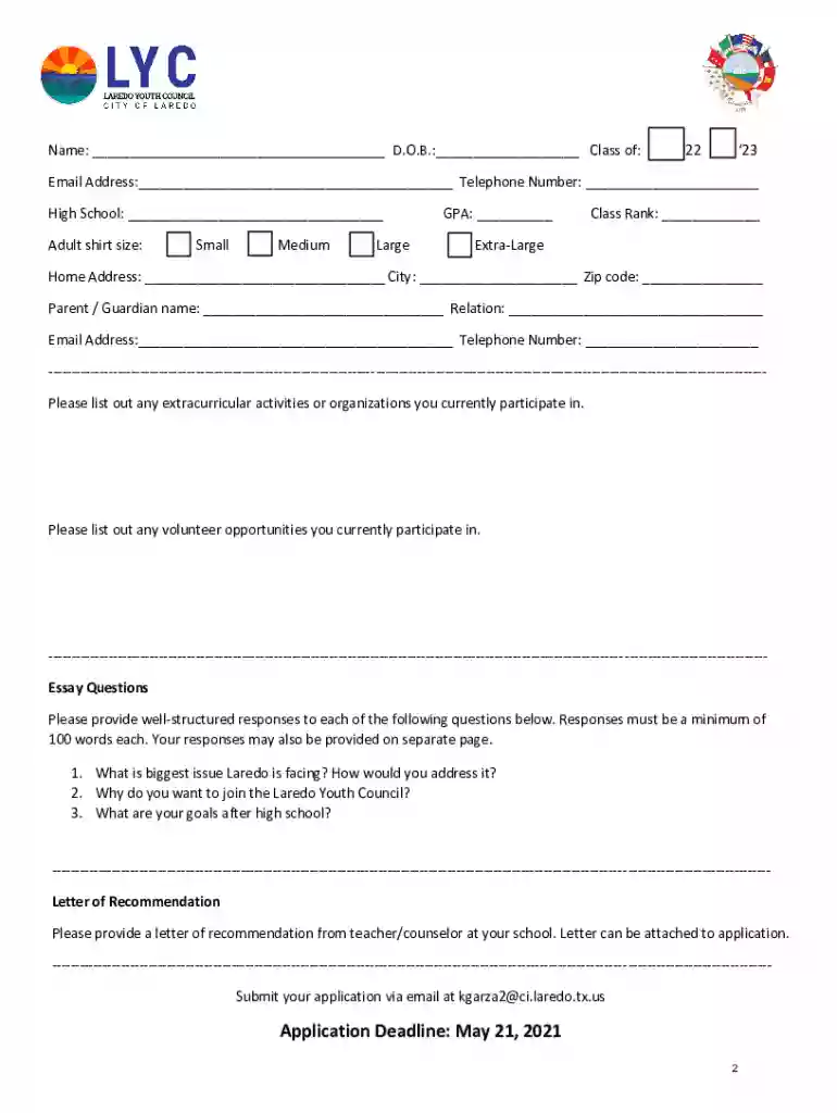 cityoflaredo assetslycapplication2021-2022 Membership Application Packet - Laredo, Texas Preview on Page 1