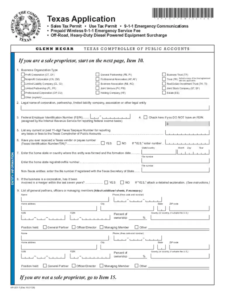 ap 201 texas application pdf Preview on Page 1