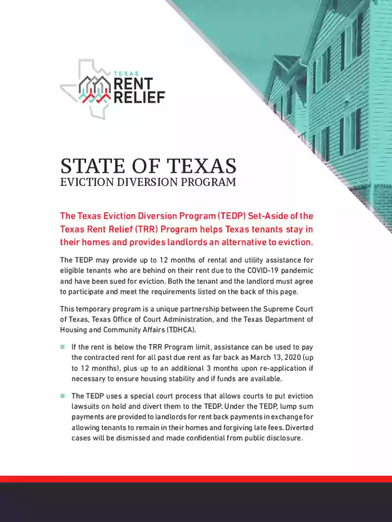 TX Eviction Diversion Program Form Preview on Page 1