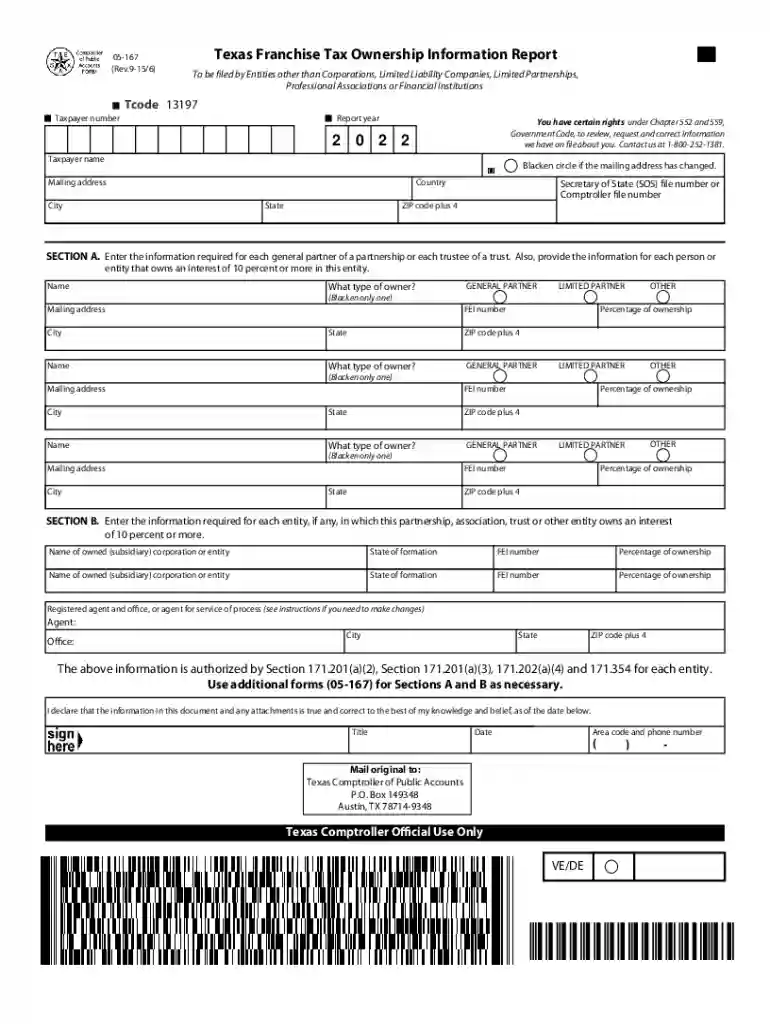 texas comptroller form 05 167 Preview on Page 1