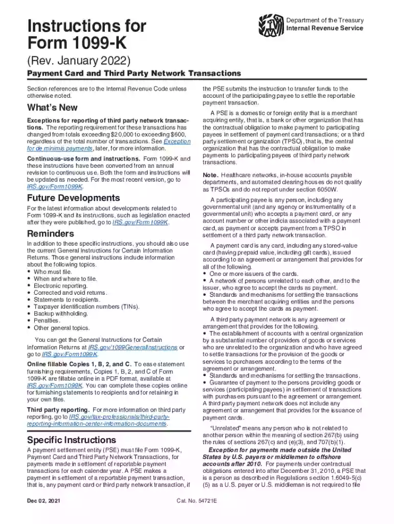 what is a 1099 k form Preview on Page 1