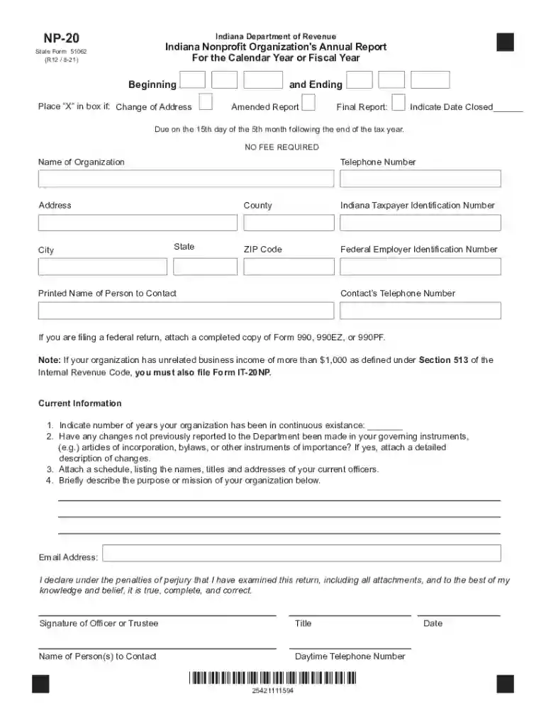 indiana form np 1 Preview on Page 1