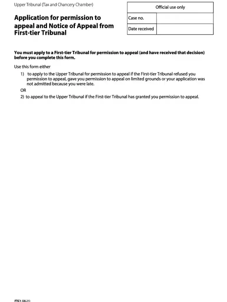 form ftc1 application permission appeal Preview on Page 1