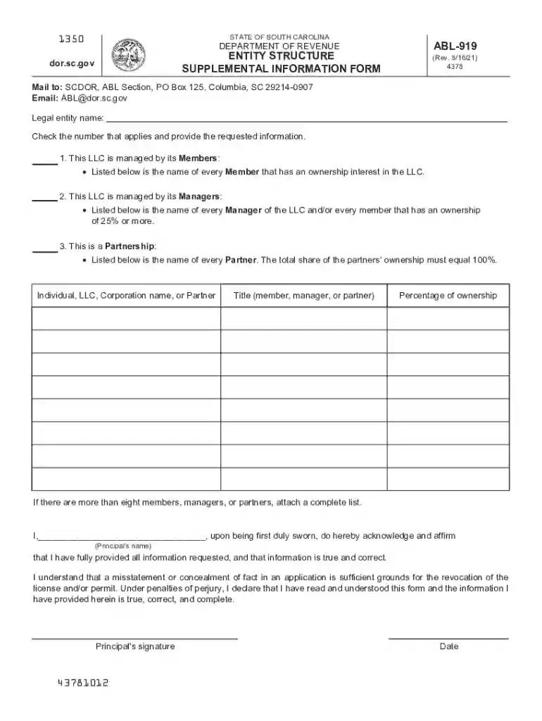abl 919 form Preview on Page 1