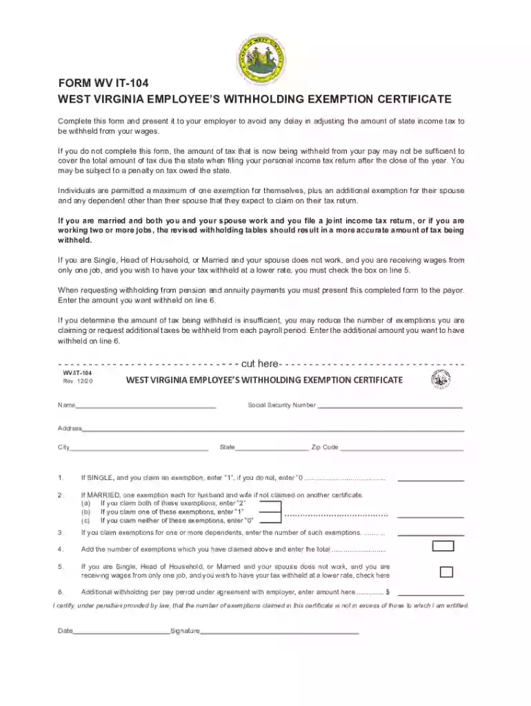 wv it 104 form 2024 Preview on Page 1