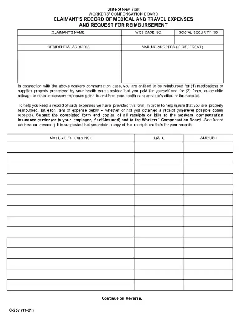 ny reimbursement form Preview on Page 1