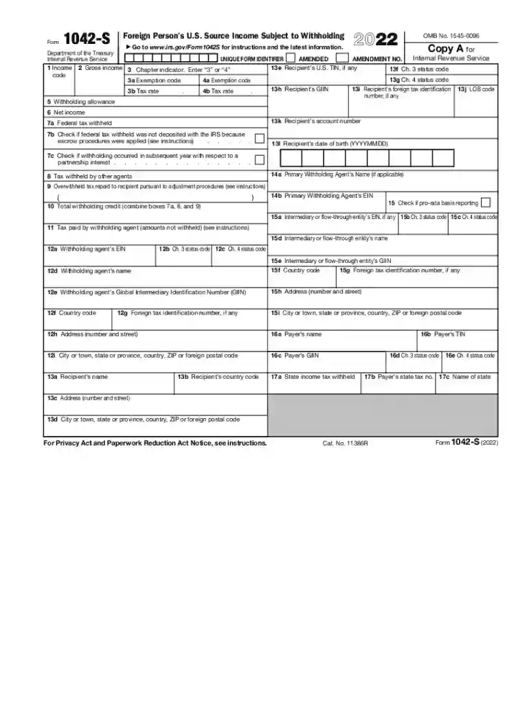 2022 form 1042 Preview on Page 1