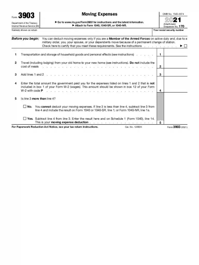 form 3903 Preview on Page 1