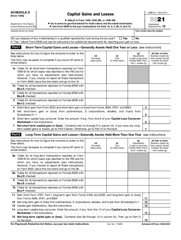 schedule d Preview on Page 1