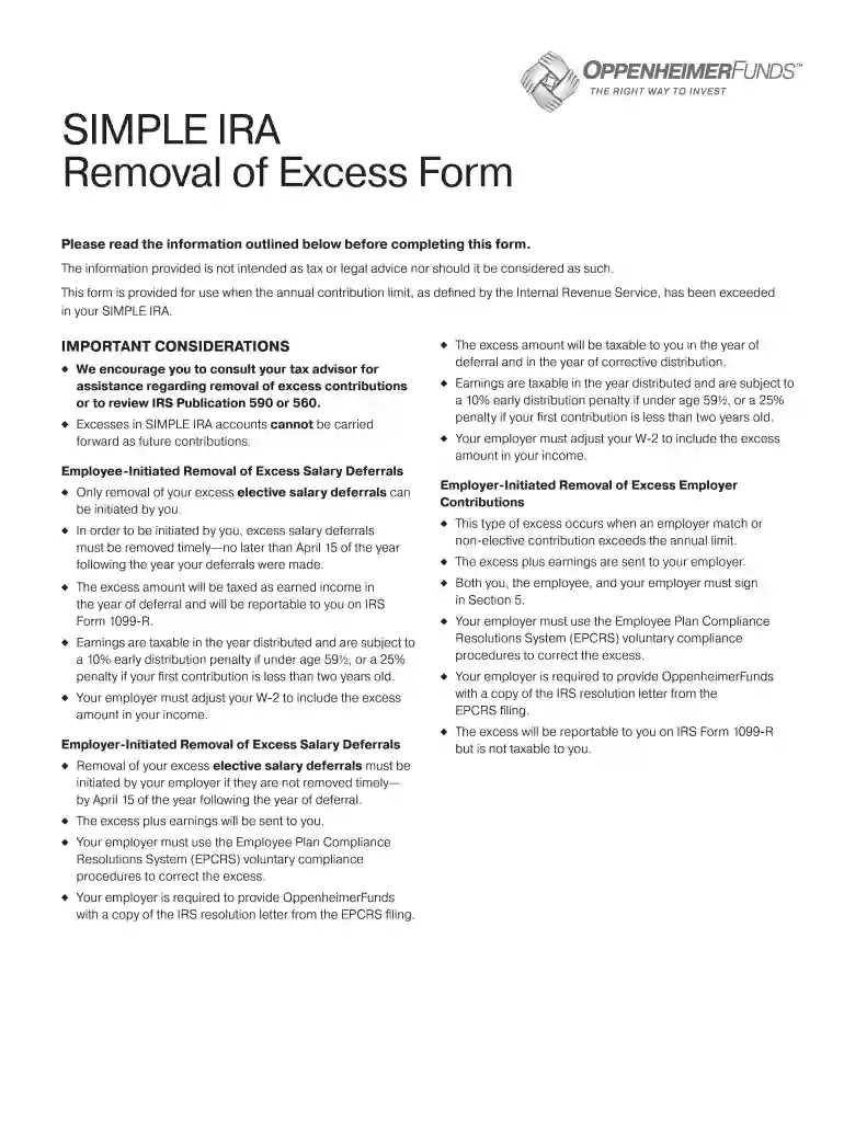 excess removal form Preview on Page 1