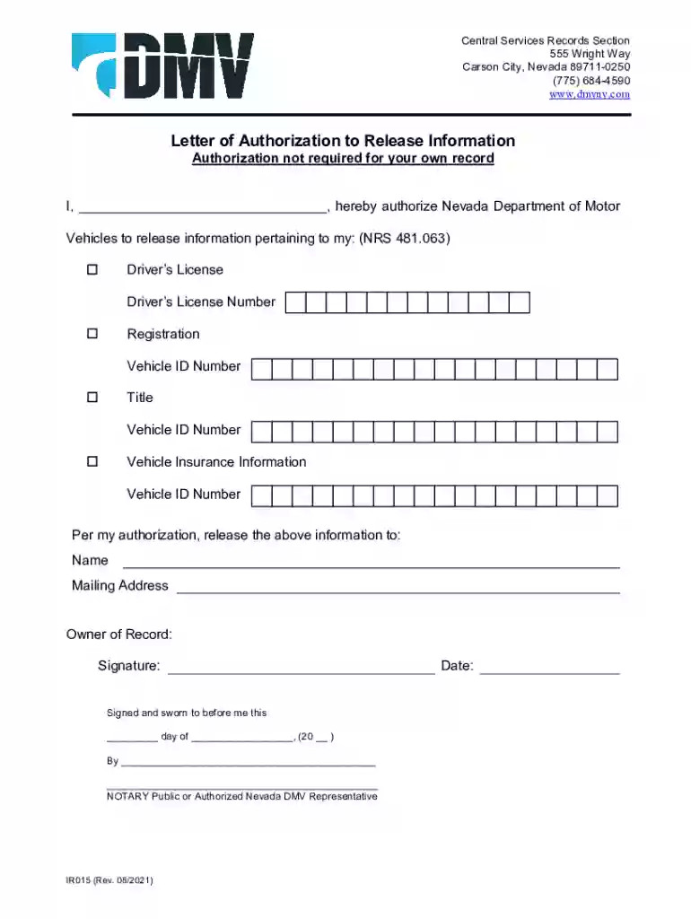 authorization letter for dmv Preview on Page 1