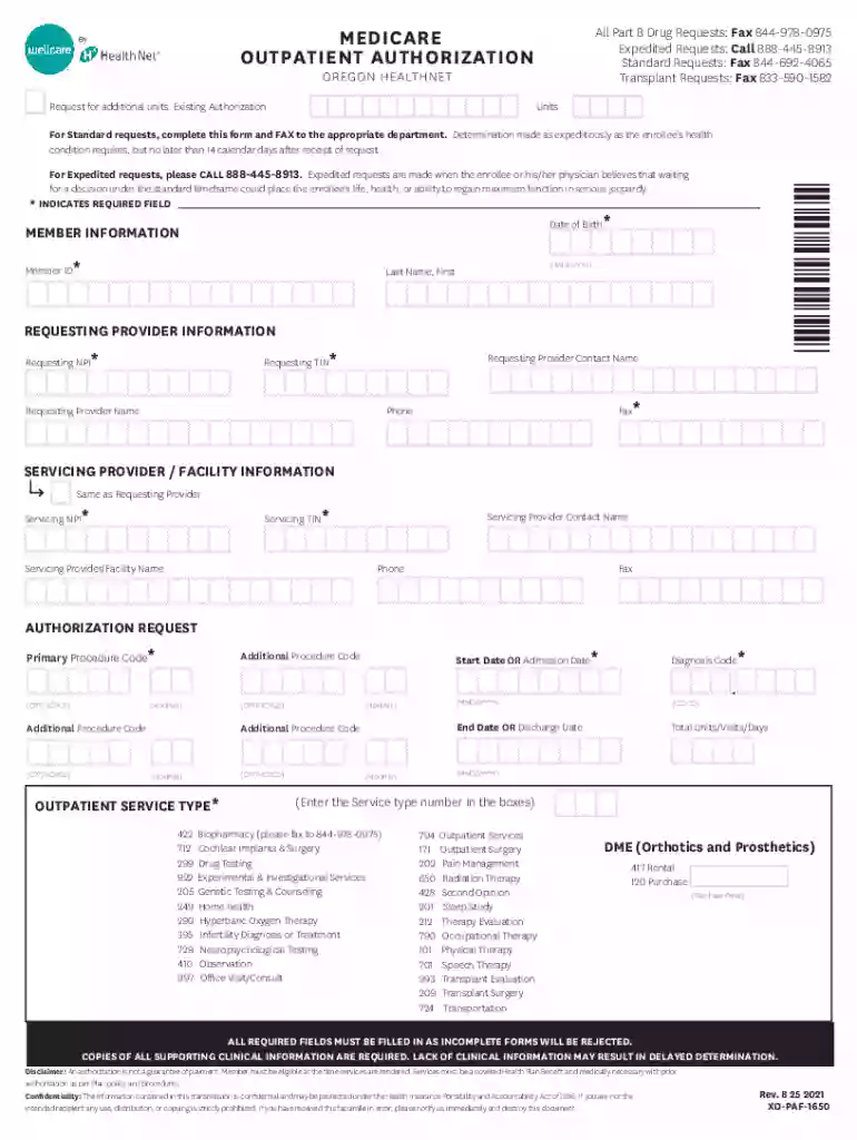 medicare authorization form Preview on Page 1