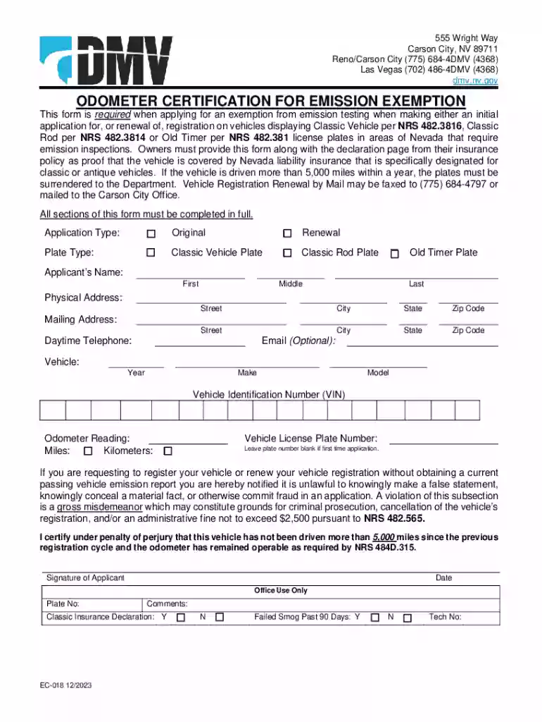 ec 018 form Preview on Page 1