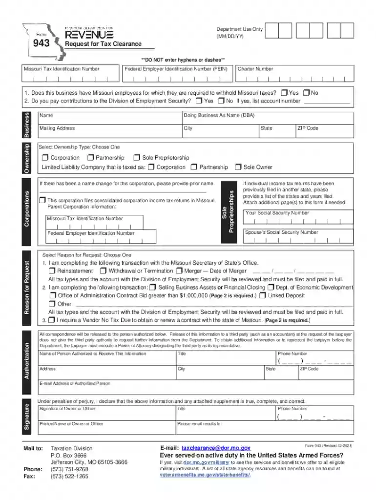 form 943 missouri Preview on Page 1