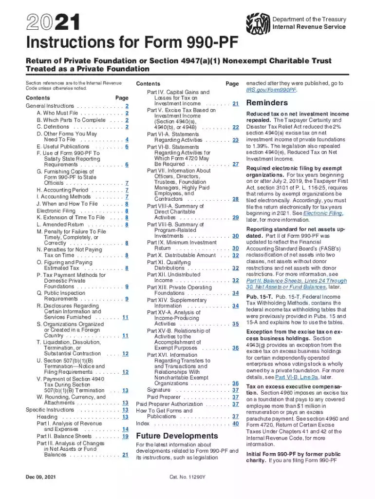 2021 990 pf instructions Preview on Page 1