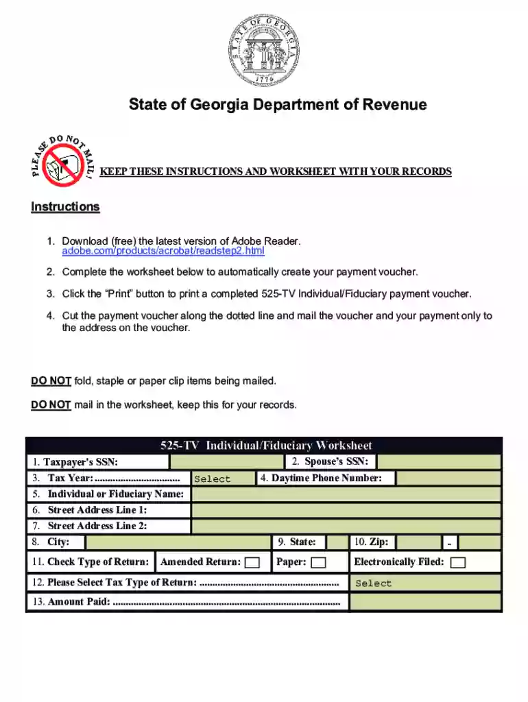 georgia form 525 tv Preview on Page 1
