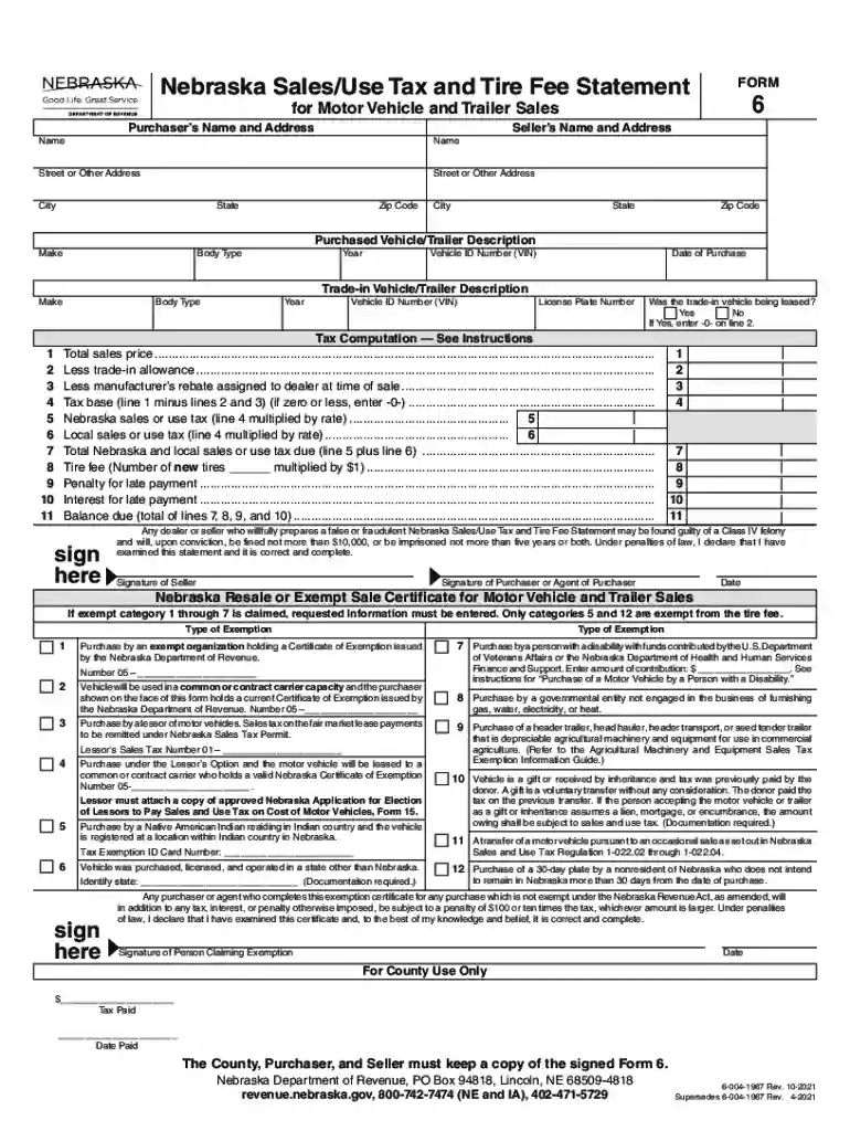 nebraska form 6 Preview on Page 1