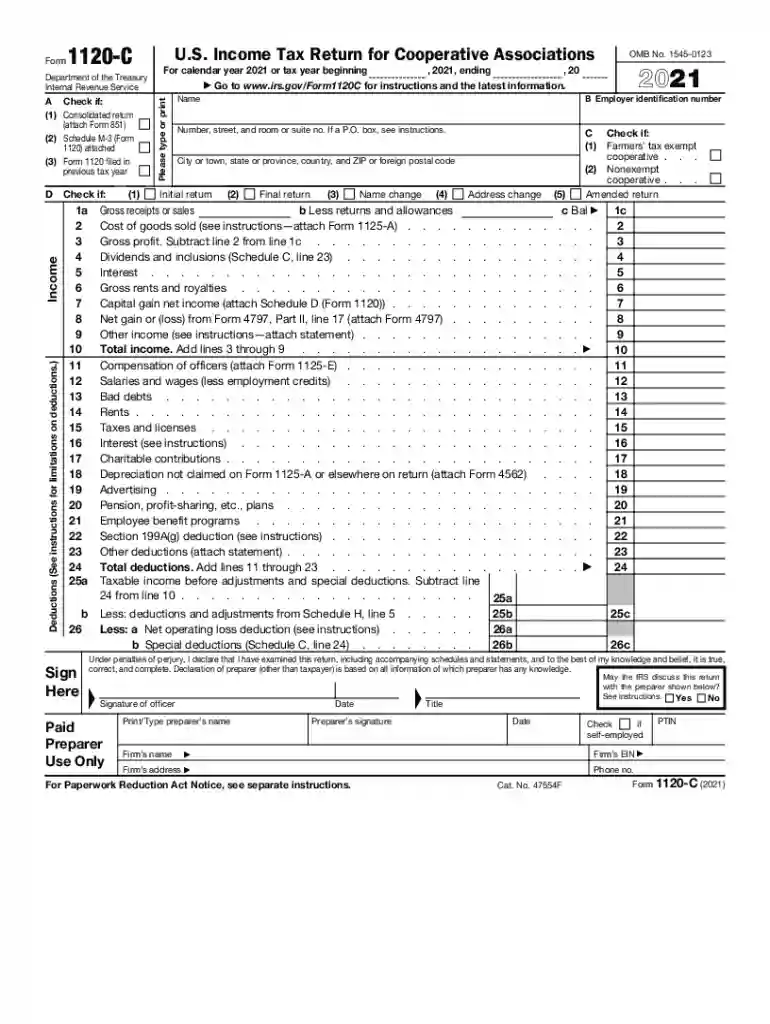 1120 form 2021 Preview on Page 1